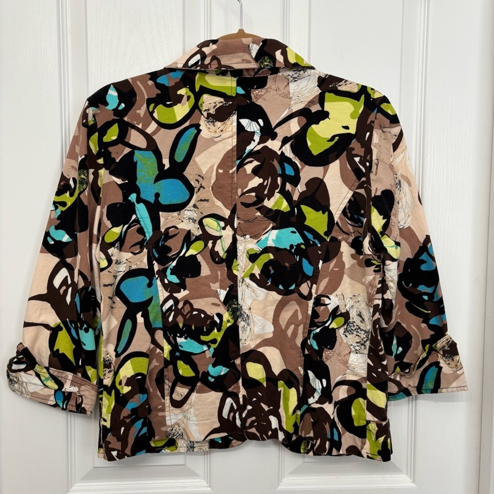 Abstract Print Cropped Jacket | R.Q.T Size M - Picture 7 of 8